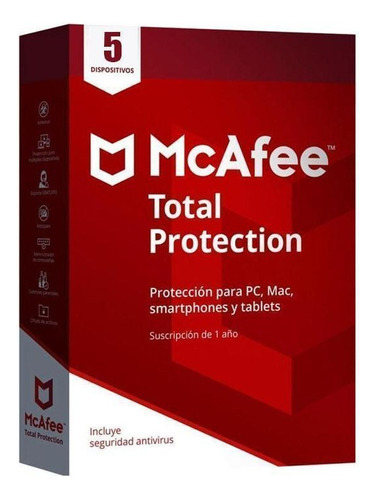 Antivirus Mcafee Total Protection 5dispositivos/mtp00lnr5raa