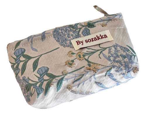Bolsa De Maquillaje Con Estampado Floral, Elegante Bolso De