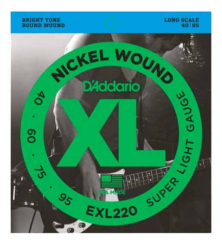 Encordado Daddario Exl220 Long Scale Super Light 40-095