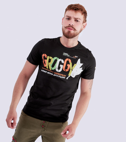 Camiseta Para Hombre Slim Groggy