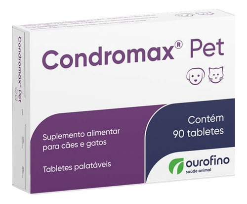 Suplemento Para Cães E Gatos Condromax Pet 90 Tabletes