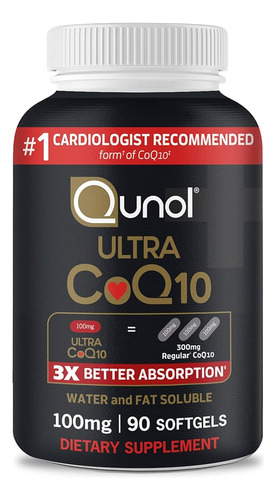 Qunol Coq10 100mg Softgels Ultra 3x Mejor Absorción Coenzima