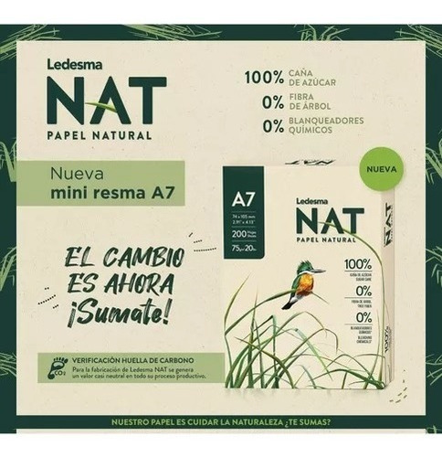 Imagen 2 de 4 de Pack X3 Block Resma Mini A7 75grs Papel Natural 200 Hojas