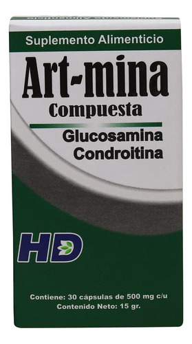 Art-mina 30 Cápsulas De 500 Mg Compuesta, Glucosamina, Condr Sabor Sin Sabor