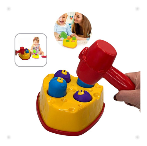 Brinquedo Bate Ratatuff Martelo Raciocínio Lógico Infantil