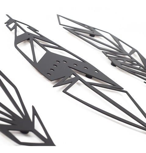 Imagen 5 de 7 de Cuadro Decorativo En Madera Calada 3 Plumas Mural
