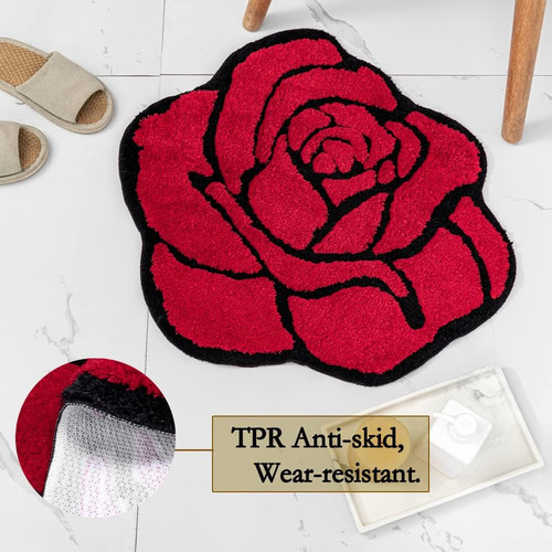 Mibathni Linda Alfombra De Baño De Rosa Para Baño Mats De Ba