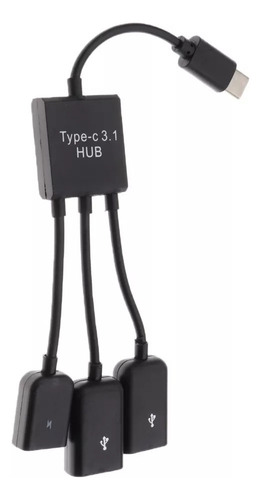 Adaptador Ca 3 Em 1 Micro Usb Para Dual Usb A 2.0 Otg