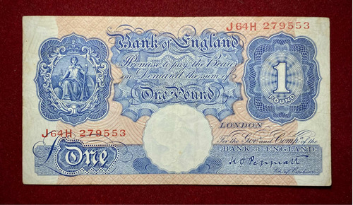 Billete 1 Libra Inglaterra 1940 Pick 367 A