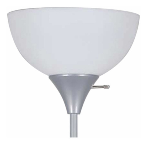 Mainstays Lampara De Piso 180.3 Cm Metal (dorado,plata,café) Color De La Pantalla Plateado