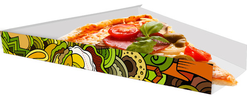 Caixinha Embalagem Fatia Pizza 200un Verde 2x17x18cm Klabin