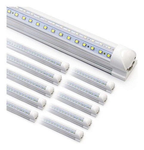 Paquete De 10 Luces De Taller Led De 8ft - Tubo Led Int...