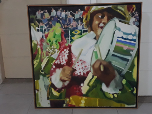 2155- Sergio Bertoni. Ost. 104x104cm Com Moldura. Carnaval. (Usado)