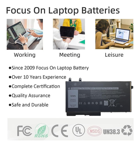 Bateria (1v1xf) Para Dell Latitude 5400 5410 5500 5510 Serie