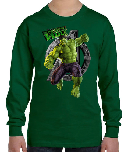 Remera Camiseta Manga Larga Hulk En 4 Diseños