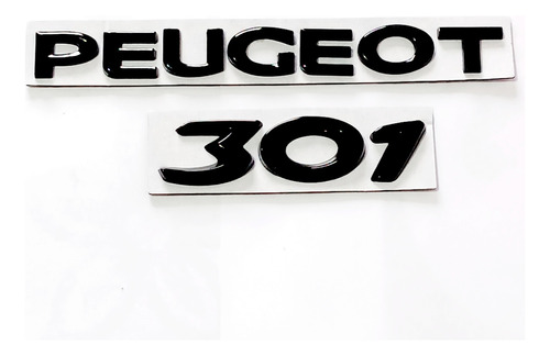 Kit Emblemas Insignias Pegueot 301 Negro Black Piano