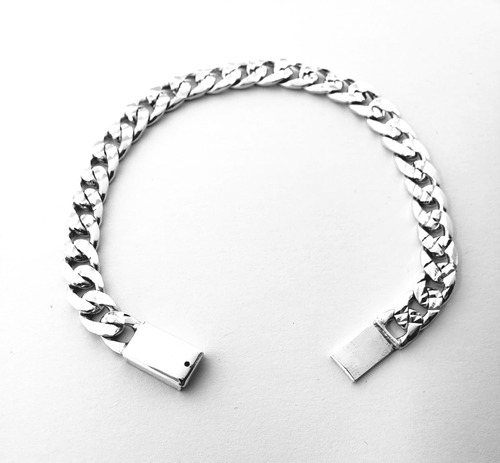 Esclaba Diamantada De Plata.925 Tejido Barbada 7mmx26cm Plata 26 Cm