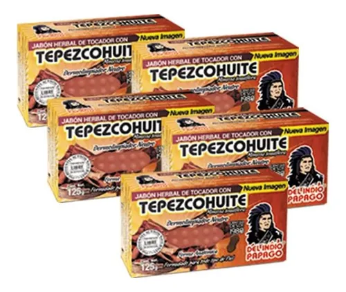 Del Indio Papago Jabón Neutro Con Tepezcohuite 125g 5 Pack -
