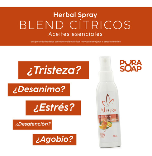 Aceites Esenciales Puros Naranja Bergamota Y Limón En Spray X12 Unidades Pura Soap