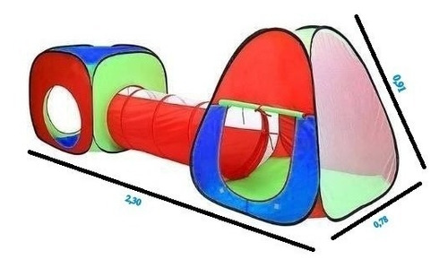 Imagem 3 de 5 de Toca Barraca Infantil 3 Em 1 Com Tunel + 150 Bolinhas
