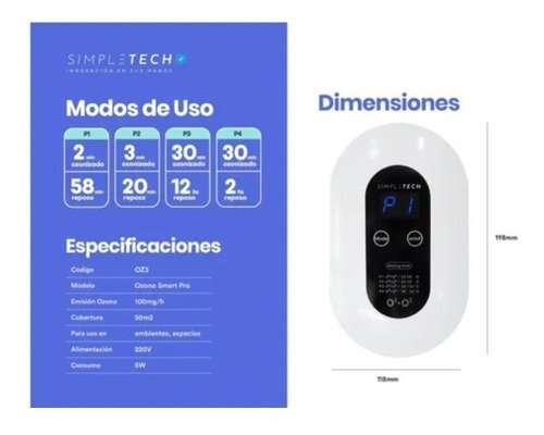 Imagen 5 de 7 de Ozonizadores Aire Purificadores Elimina Alergias Virus