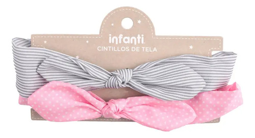 Set 2 Cintillos Blandos Rosa/gris