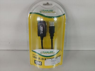 New Cables Unlimited 5m 16 Foot Usb 2.0 Active Extension Ttz