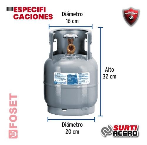 Cilindro Portátil Para Gas Lp, 4kg (9lb) Foset 45888