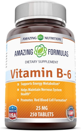 Vitamina B6 25mg Amazing Nutrit - Unidad a $1227