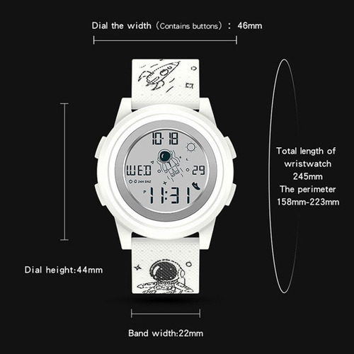 Reloj electrónico Sanda, impermeable, digital, moderno, bisel, color negro/azul