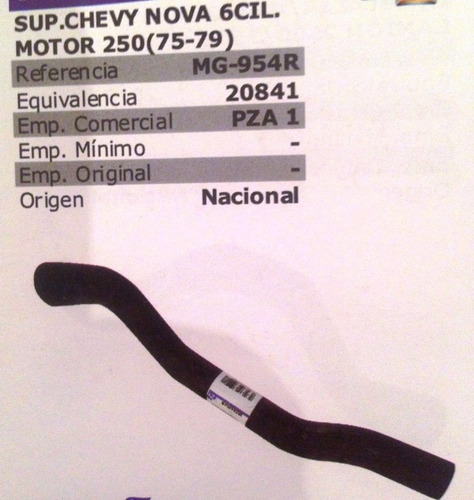 Manguera Superior-inferior Chev Nova M-250 Año 75-79 Consult