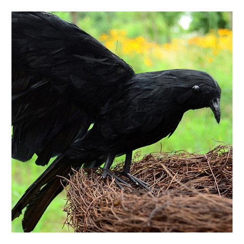 M . Estatuilla Cuervo Artificial Pájaros Cuervos Decorativos