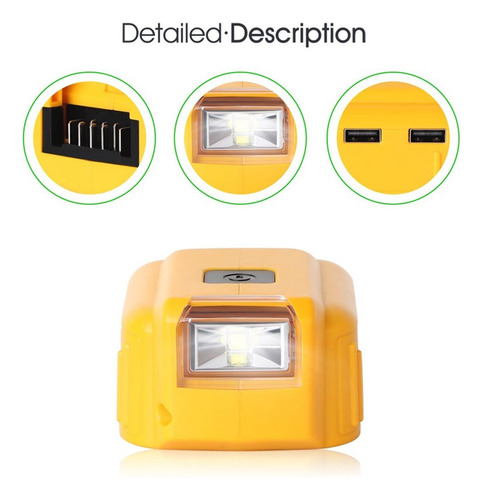 Carregador De Adaptador Usb Para Bateria De-walt 20v, Carga