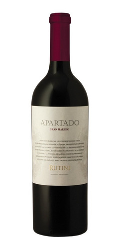 Vino Rutini Apartado Gran Malbec 750 Ml Caja X 4