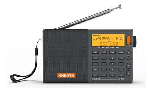 Radio Portátil Am Fm Sw Lw Ssb Rds Con Pantalla Lcd Gris