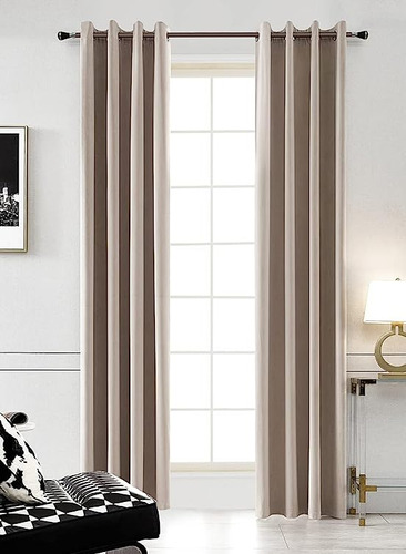 Mpc Cortinas Opacas Terciopelo Beige Para Ventana Sala Estar