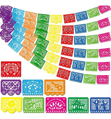 Bestbest6 Papel Picado Mexicano Bandeira Decorativa Festa Ha