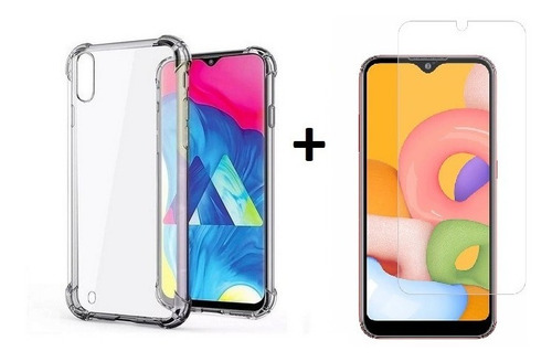 Capa Galaxy A01 Anti Impacto + Película Vidro