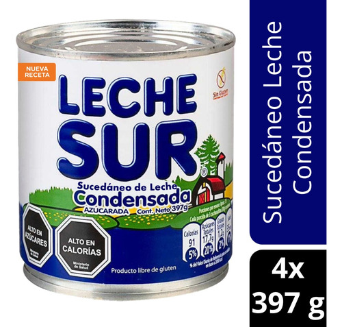 Sucedáneo De Leche Condensada Leche Sur® Lata 397g Pack X4