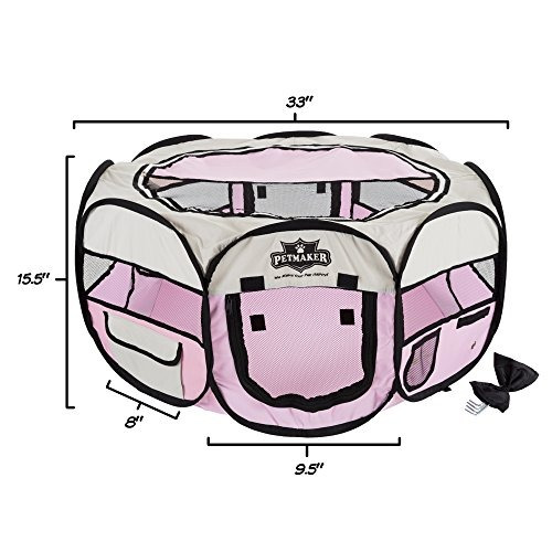 Petmaker Portable Pop Up Pet Play Pen With Carrying Bag, Pi