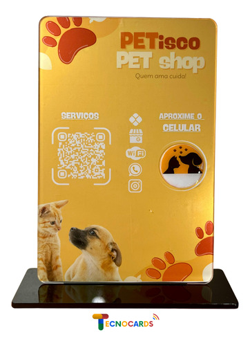 Plaquinha Personalizada Nfc Aproximação + Qr Code