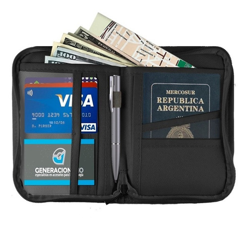 Organizador De Viaje Pasaportes Documentos Tarjetas X2 Unid.