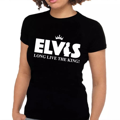 Camiseta Feminina Elvis Presley - 100% Algodão