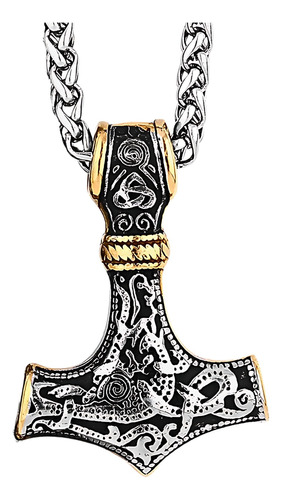 Collar Martillo Thor Vikingo Acero Inoxidable Thor Hombre