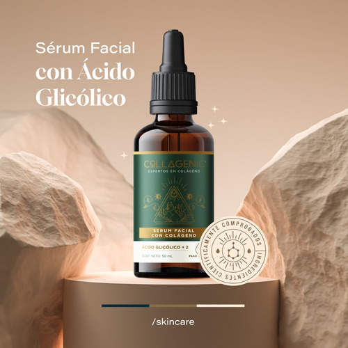 Imagen 2 de 7 de Serum Facial Acido Glicolico Colageno Aha - Peeling Facial