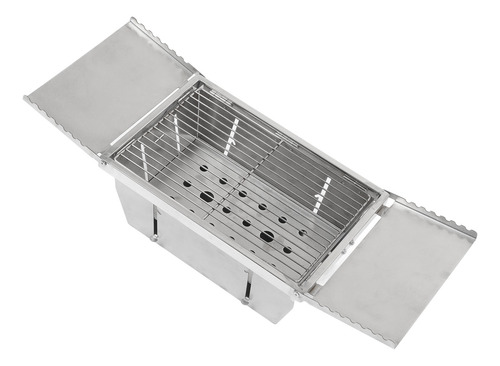 Estufa De Leña Para Acampar De Acero Inoxidable, Mini Rectan