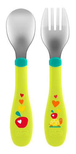 Imagen 1 de 4 de Cubiertos Para Bebés De Acero Inoxidable 18m+ Chicco