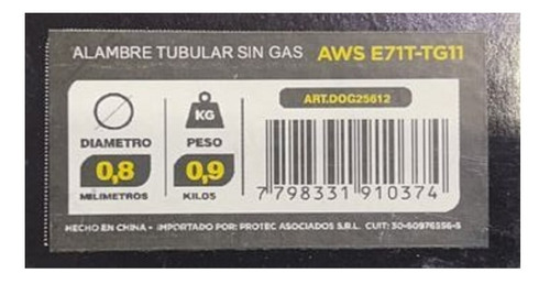 Imagen 3 de 9 de Alambre Flux Mig Dogo Suelda Sin Gas Rollo 0,8 Mm 900gr 2 Un