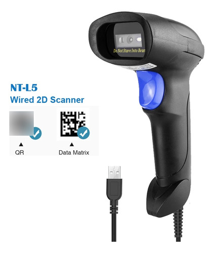 Leitor Código Barras Com Fio Scanner 2d Qr Code Pdf417 Netum