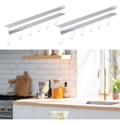 2pcs Soporte Para La Taza Debajo De Gabinete Ganchos De